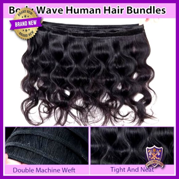 Brazilian Virgin Human Hair Bundles 22-26 Inch Body Wave Quick Weave main image 6